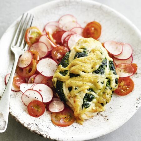 Gefüllte Hähnchenbrust mit Spinat und Ricotta Gefüllte Hähnchenbrust mit Spinat und Ricotta