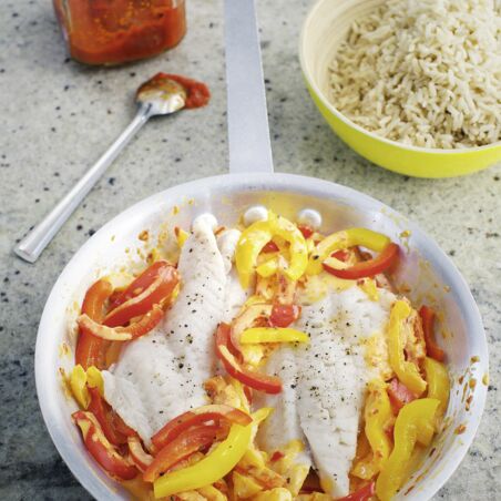 Fischfilet mit Paprikasahne Fischfilet mit Paprikasahne