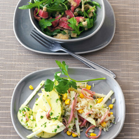 Kohlrabi-Reis-Salat mit Schinken Kohlrabi-Reis-Salat mit Schinken
