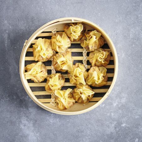 Gedämpfte Garnelen-Wan Tans Gedämpfte Garnelen-Wan Tans