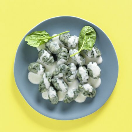 Grüne Gnocchi mit Roquefortsahne Grüne Gnocchi mit Roquefortsahne