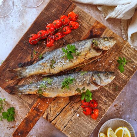 gekräuterter Wolfsbarsch gekräuterter Wolfsbarsch