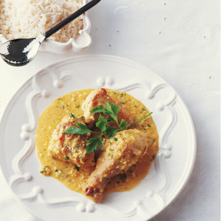 Hähnchen in Safran-Mandel-Sauce Hähnchen in Safran-Mandel-Sauce