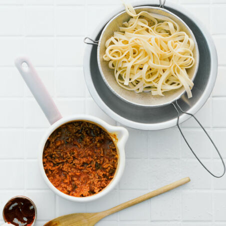 Pasta mit Blitz-Bolognese Pasta mit Blitz-Bolognese
