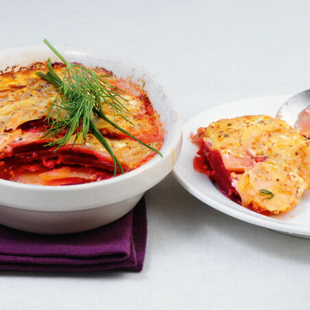 Kartoffel-Rote-Bete-Auflauf Kartoffel-Rote-Bete-Auflauf