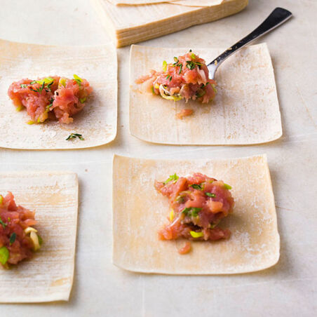 Wan-Tans mit Rotkohlsalat Wan-Tans mit Rotkohlsalat