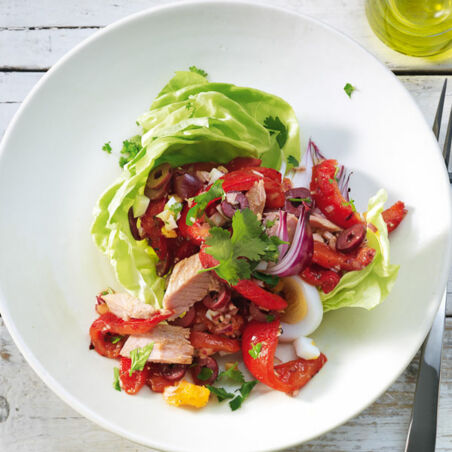 Mediterraner Paprikasalat mit Thunfisch Mediterraner Paprikasalat mit Thunfisch