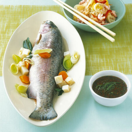 Lachsforelle mit Senfsauce Lachsforelle mit Senfsauce