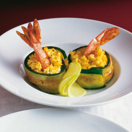 Safran-Couscous mit Limettengarnelen Safran-Couscous mit Limettengarnelen