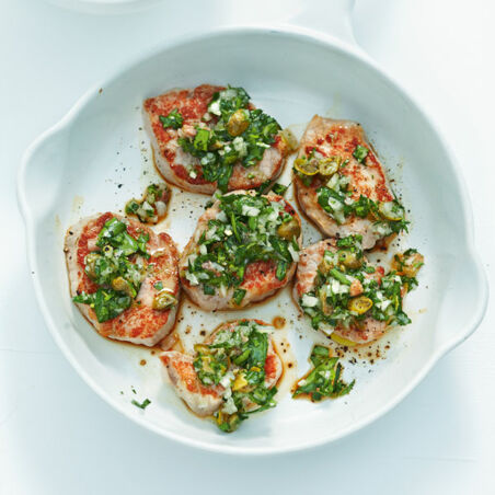 Schnitzelchen mit Salsa verde Schnitzelchen mit Salsa verde