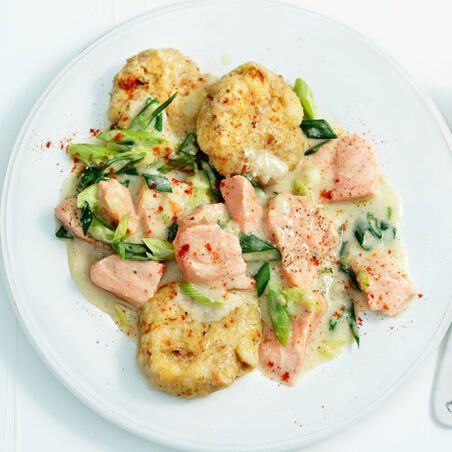 Lachs mit Semmeltalern Lachs mit Semmeltalern