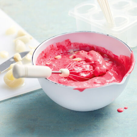 Himbeer-Litschi-Rosen-Eis Himbeer-Litschi-Rosen-Eis