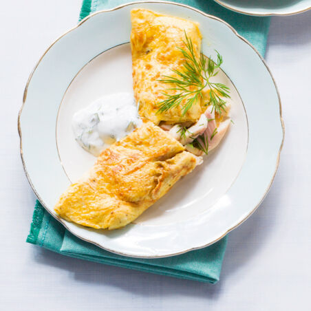 Omelett mit Räucherforelle Omelett mit Räucherforelle