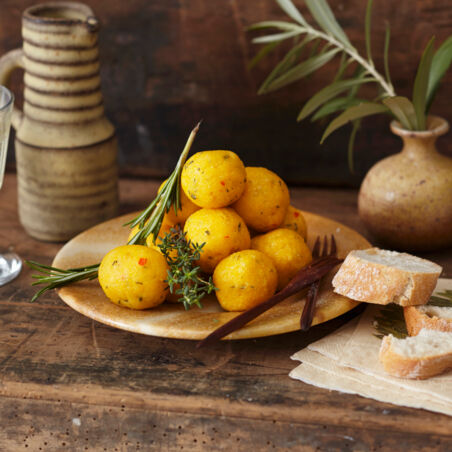 Polentabällchen-Fondue Polentabällchen-Fondue