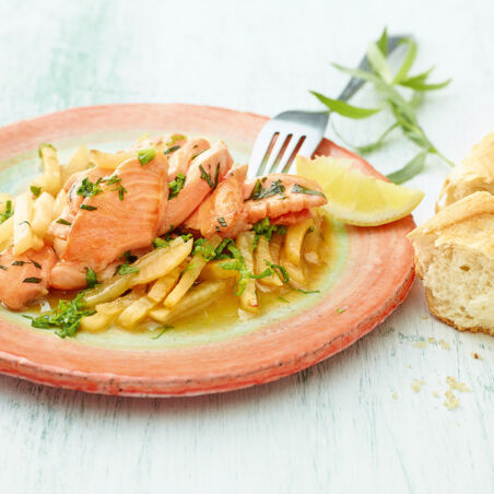 Glasierter Rettich mit Lachs Glasierter Rettich mit Lachs