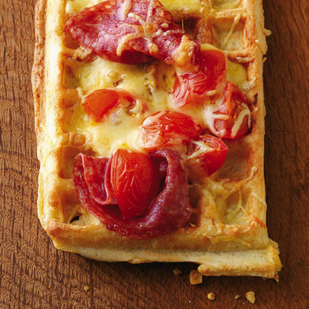 Pizzawaffeln mit Salami Pizzawaffeln mit Salami