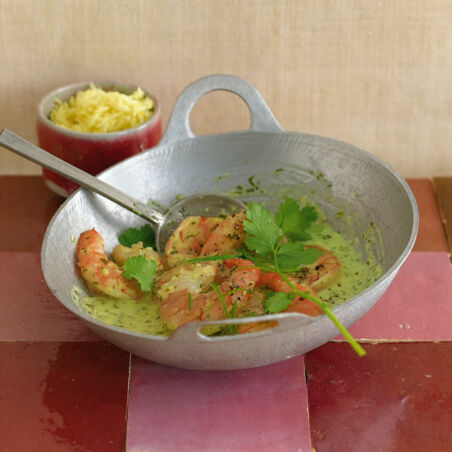 Garnelen in Koriander-Kokos-Sauce Garnelen in Koriander-Kokos-Sauce