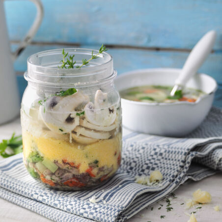 Polenta-Champignon-Suppe Polenta-Champignon-Suppe