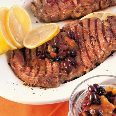 Rostbraten mit Oliven-Marmelade Rostbraten mit Oliven-Marmelade