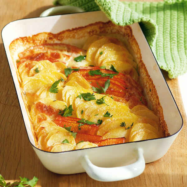 Kartoffel-Kürbis-Gratin Rezept | Küchengötter