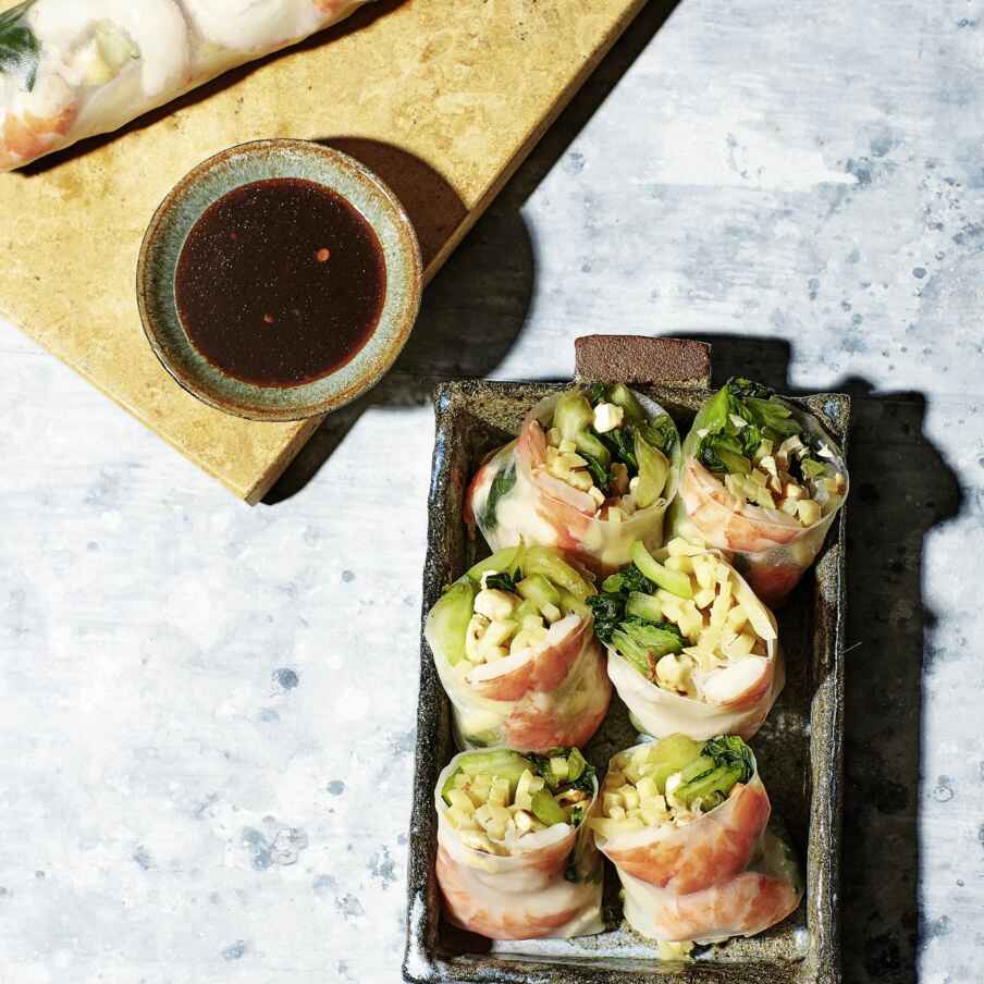 Sommerrollen mit Pak Choi und Garnelen Rezept | Küchengötter