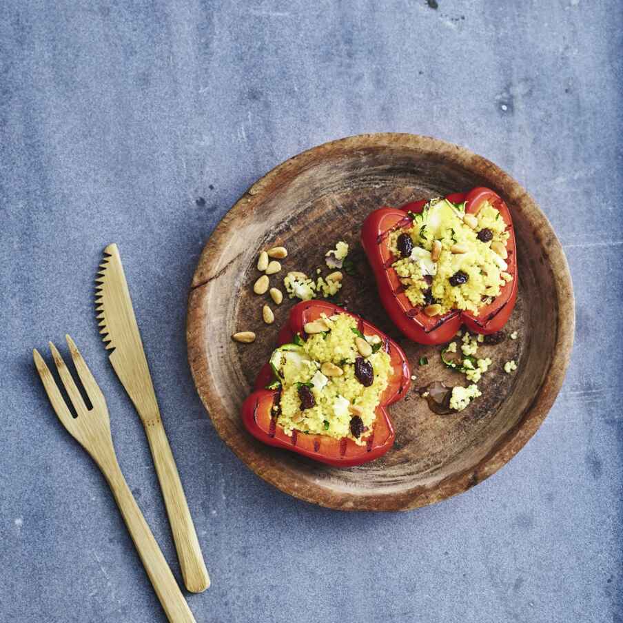 Gefüllte Paprika mit Schafskäse vom Grill Rezept | Küchengötter