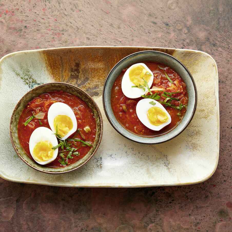 Vegetarisches Tomaten-Eier-Curry Rezept | Küchengötter