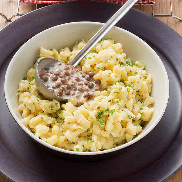 Quarkspätzle mit Sahnelinsen Rezept | Küchengötter