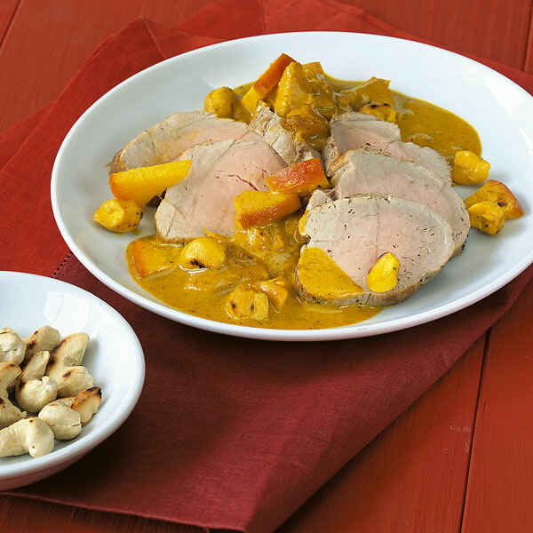 Schweinefilet mit Apfel-Curry-Sauce Rezept | Küchengötter