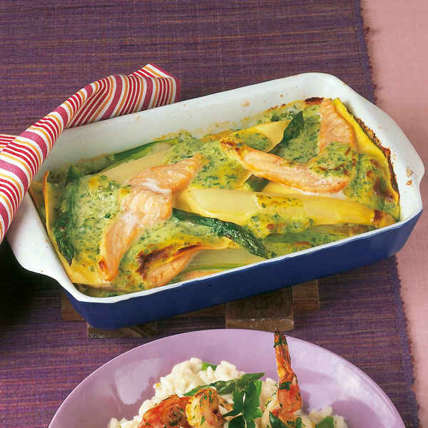 Spargel-Lachs-Lasagne Rezept | Küchengötter