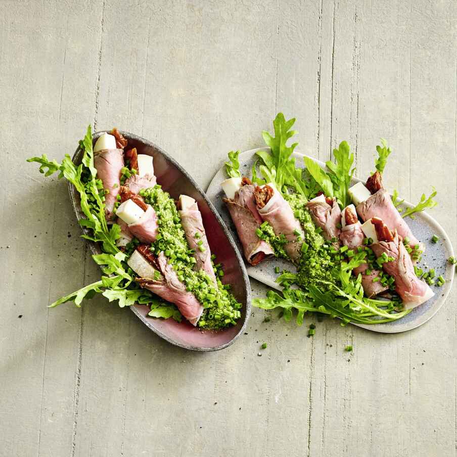 Roastbeef mit Rucola-Pesto Rezept | Küchengötter