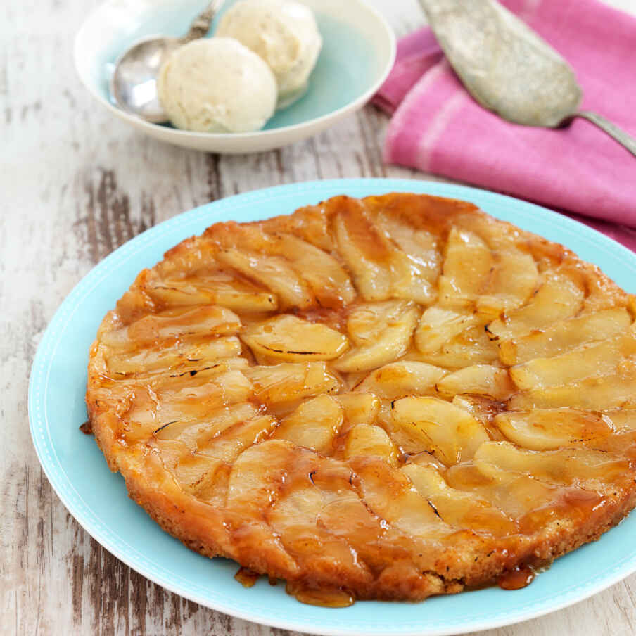 Vegane Birnen-Tarte-Tatin mit Zimtkaramell Rezept | Küchengötter