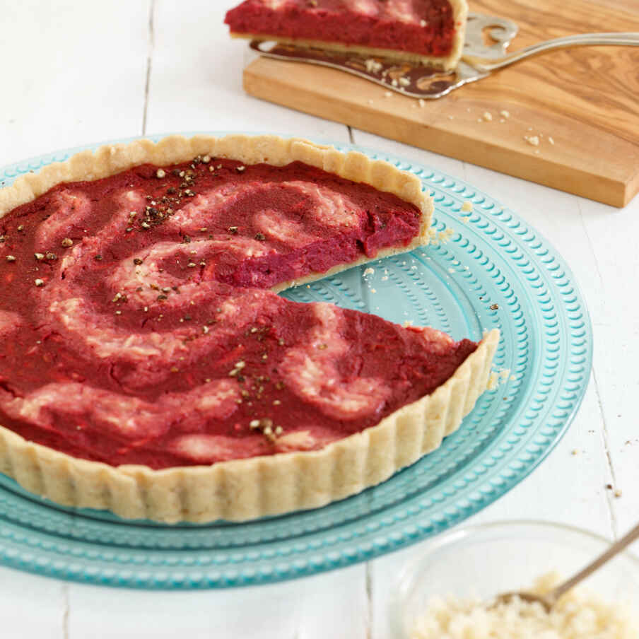 Vegane Rote-Bete-Tarte mit Meerrettich Rezept | Küchengötter