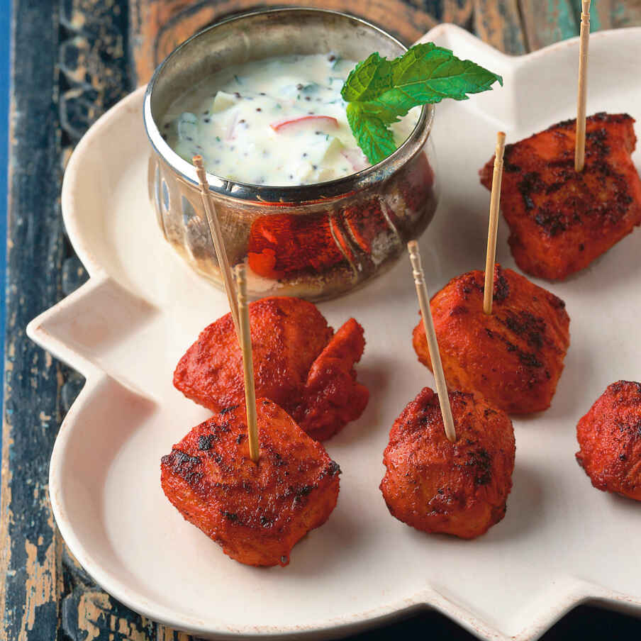 Tandoori-Hähnchen mit Joghurt-Dip Rezept | Küchengötter