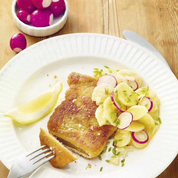 Seitan Schnitzel Wiener Art Mit Kartoffelsalat Rezept Kuchengotter