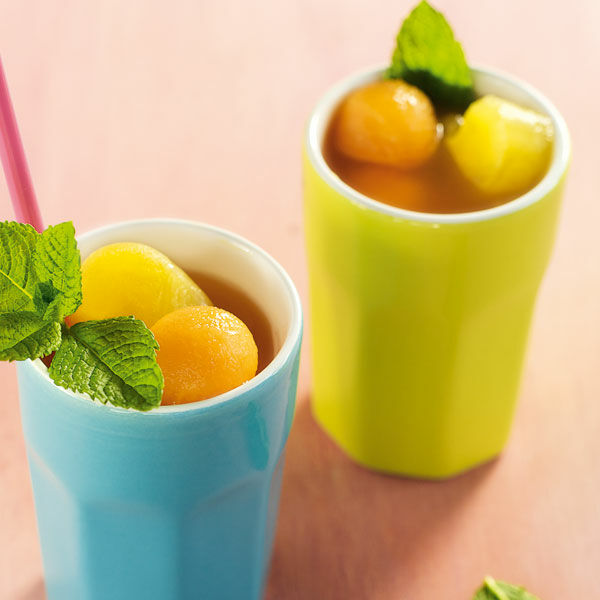 Orangen-Melonen-Eistee Orangen-Melonen-Eistee