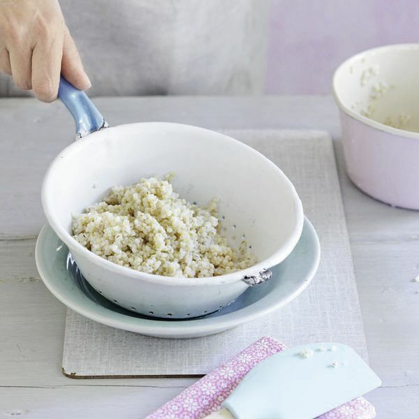 Gegrillte Pfirsiche mit Graupensalat Gegrillte Pfirsiche mit Graupensalat