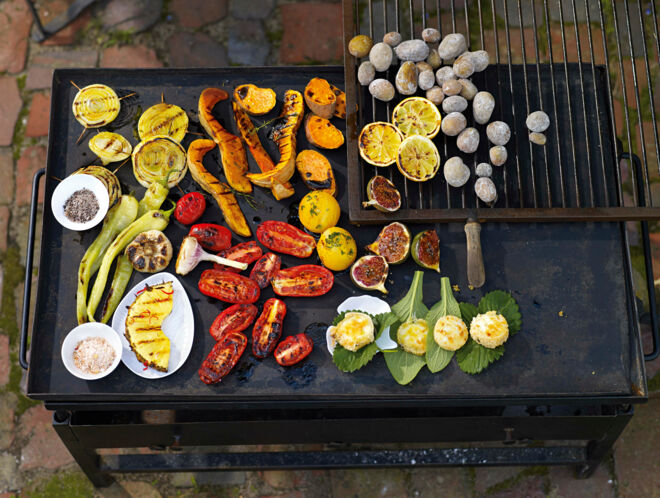 Grillen mit Grillplatte Grillen Unterseite Plancha-Grill