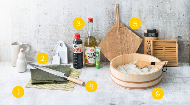 Sushi selber machen Übersicht der benötigten Zutaten Sushi selber machen Übersicht der benötigten Zutaten